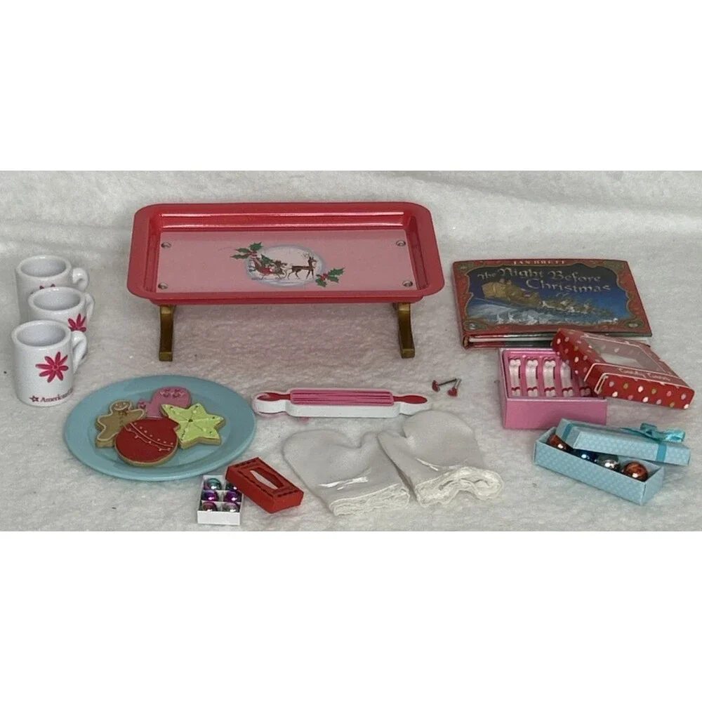 American Girl Maryellen Holiday Cookies mugs Tray Ornaments Book Gloves Earings